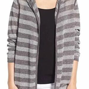 Eileen Fisher Gray Striped Cardigan